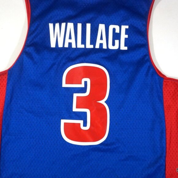 Big Ben Wallace DETROIT PISTONS Stitched Vintage Reebok Jersey Size Men's Medium - Picture 5 of 11